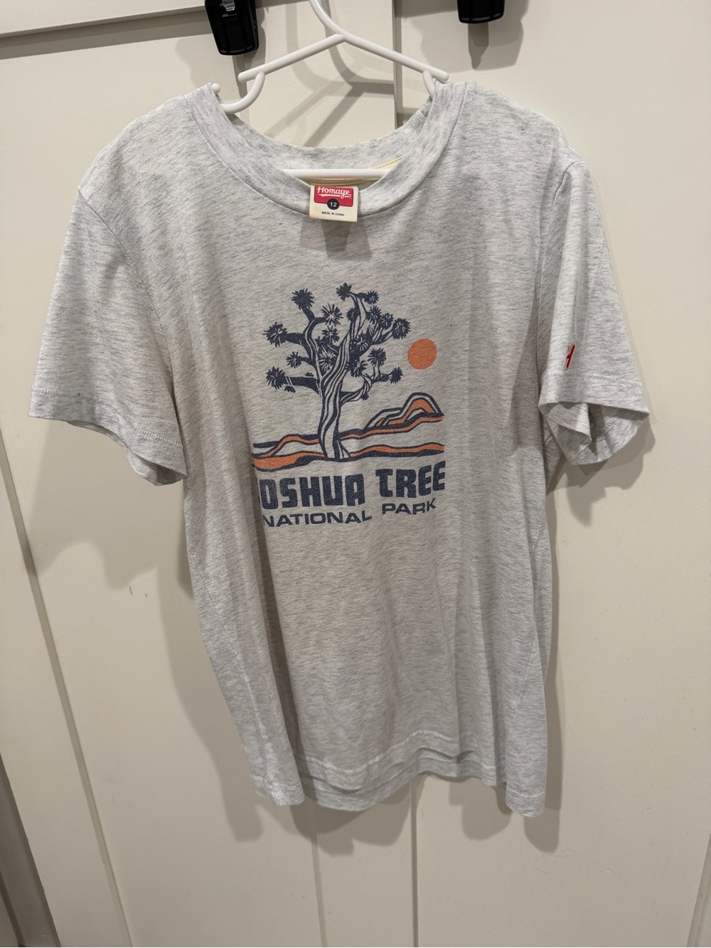 HOMAGE Heather Gray Joshua Tree National Park Tee with Navy & Rust Graphic